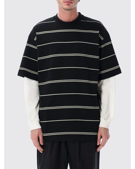 Comme des Garçons Black Comme Des Gar&Ccedil	Ons Striped Double-Layer Long-Sleeved Cotton T-Shirt for men