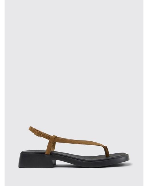 Camper White Dana Suede Sandal