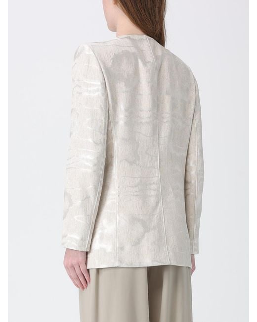Giorgio Armani Natural Linen And Viscose Blazer With Drawstring