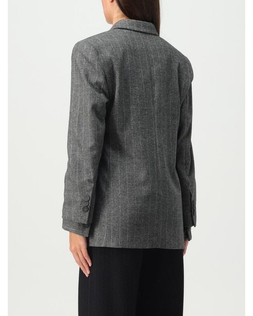 Emporio Armani Gray Pinstriped Buttoned Blazer