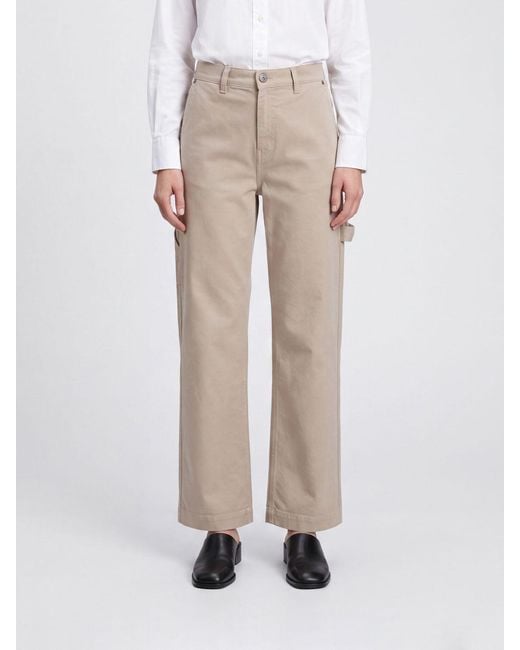 P.A.R.O.S.H. Natural High-Waisted Straight-Leg Trousers P.A.R.O.S.H
