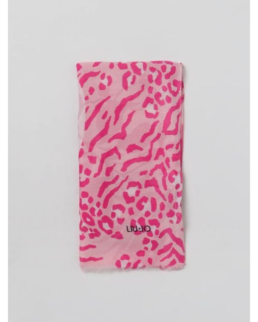 Sciarpa in modal stampato di Liu Jo in Pink