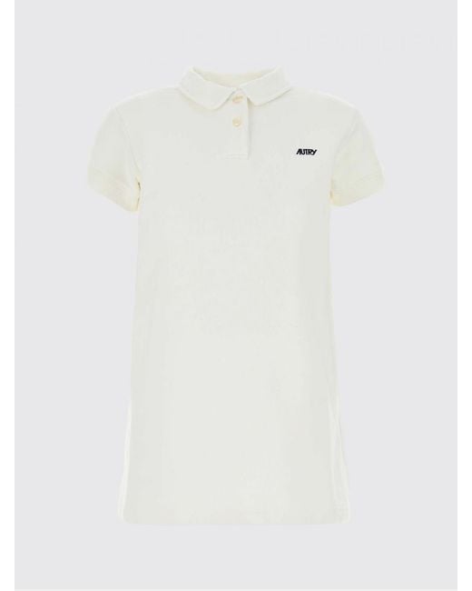 Autry White Cotton Polo Dress With Logo