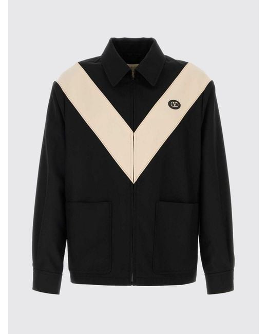 Valentino Black V Wool Blend Coat for men