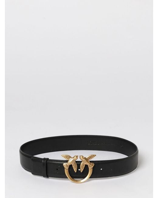 Pinko White Love Berry Leather Belt