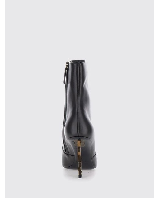 Saint Laurent Black Flat Ankle Boot
