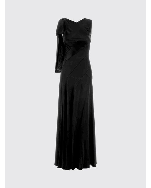 Maison Margiela Black Satin Dress With Bow