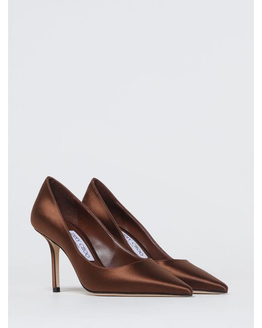 Jimmy Choo Brown Love Satin Pumps