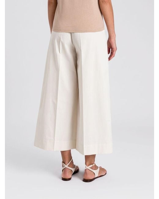 Twinset White Cotton Cropped Trousers