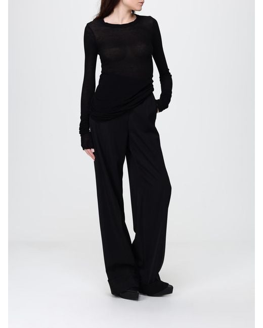 Rick Owens Black Silk And Viscose Knit Top