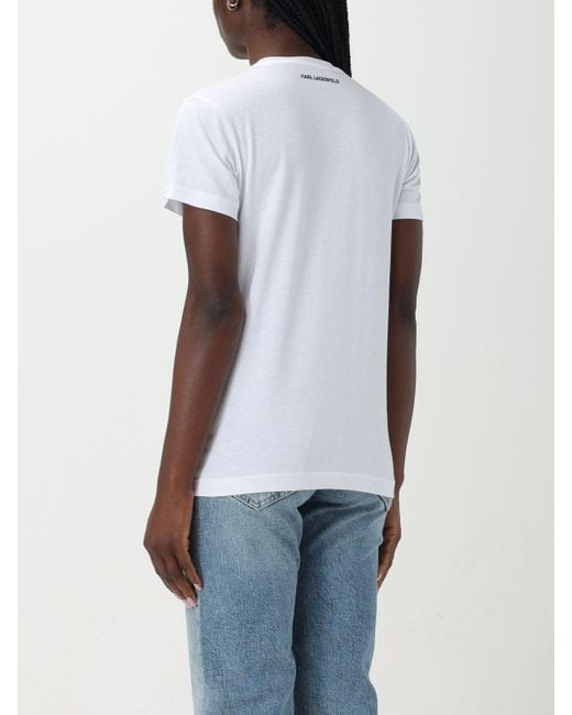 Karl Lagerfeld White 'Ikonik 2,0' T-Shirt