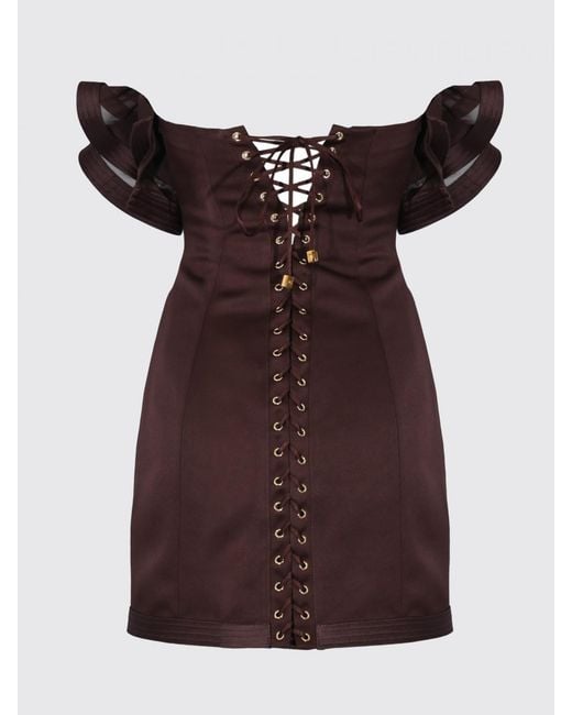 Elisabetta Franchi Brown Mini Dress