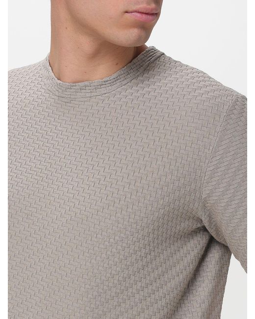 Emporio Armani Gray Viscose Blend Crewneck Sweater for men