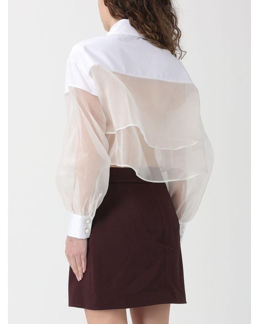 Elisabetta Franchi White Cotton Organza Shirt