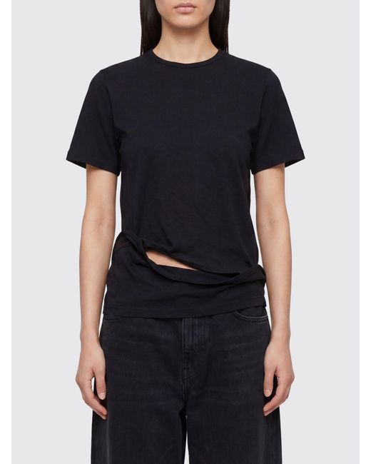 Junya Watanabe Black Cut-Out Design Nylon Crew-Neck T-Shirt