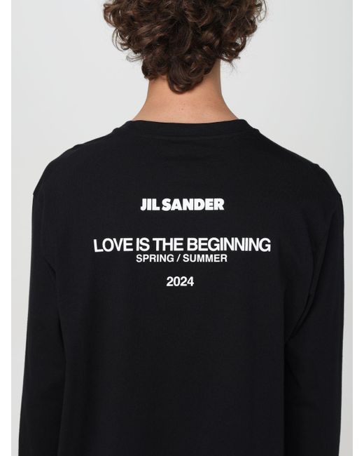 T-shirt Love Is The Beginning in cotone di Jil Sander in Black da Uomo