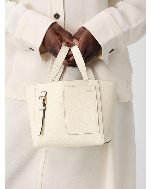 Valextra Natural Bucket Mini Grained Leather Bag