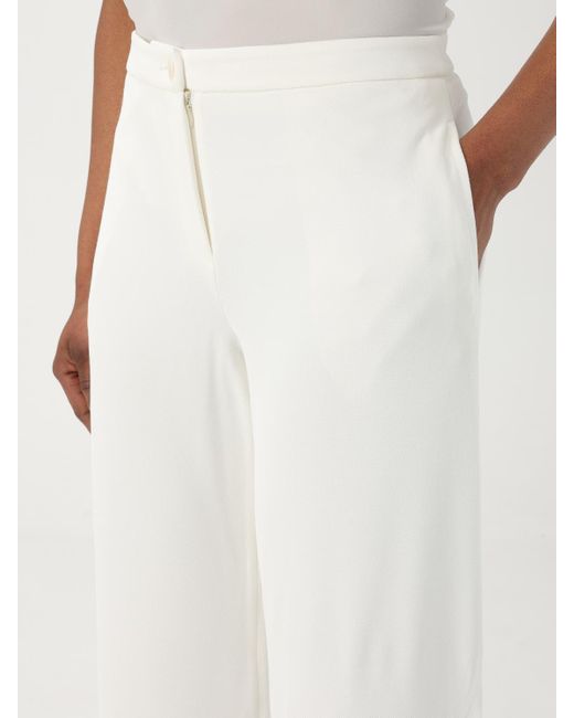 Emporio Armani White Wide Trousers