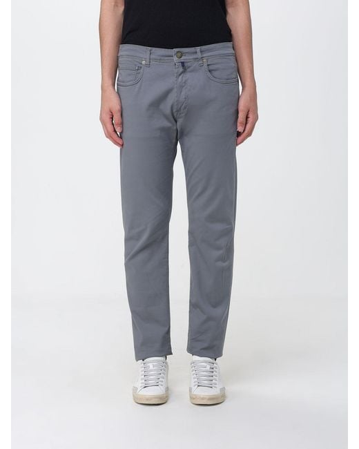 Incotex Blue Slim Fit Cotton Trousers for men