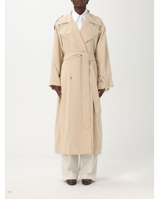 Boss Natural Double-Breasted Viscose Blend Trench Coat