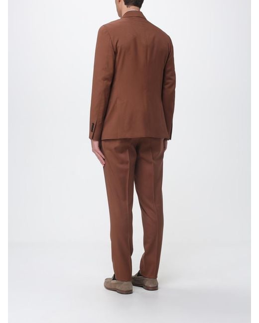 Lardini Brown Wool Double-Breasted Dress for men