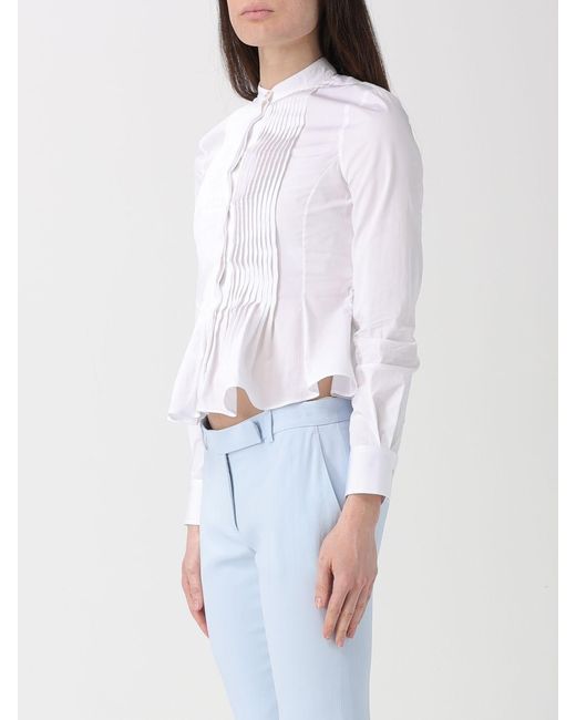 McQueen White Pleated Cotton Shirt