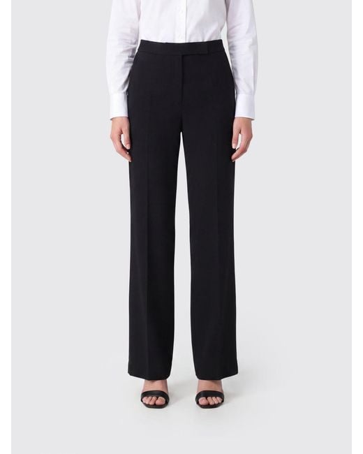 Max Mara Blue High-Waisted Straight-Leg Trousers