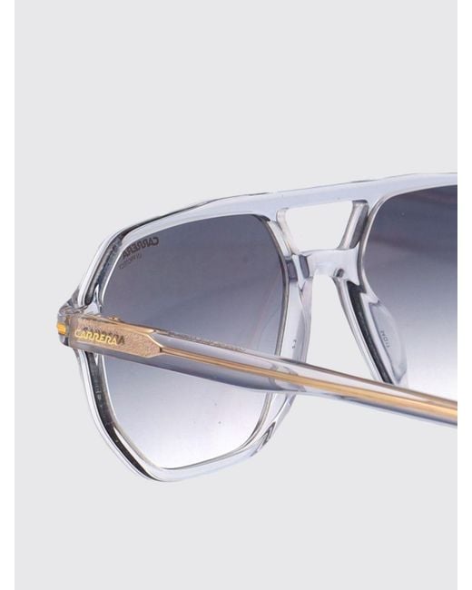Carrera White Tortoiseshell Acetate Aviator Sunglasses With Double Bridge for men