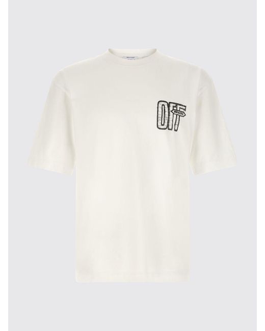 Off-White c/o Virgil Abloh White Cotton T-Shirt With Contrast Arrow Logo On The Back for men