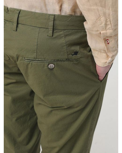 Mason's Green Cotton Stretch Chino Trousers for men