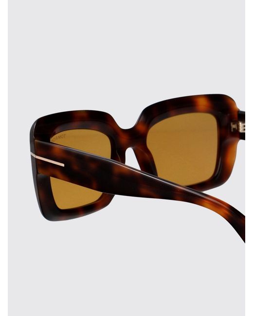Tom Ford White Rectangular Cat-Eye Acetate Sunglasses
