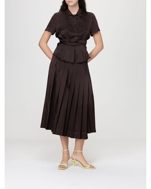 Semicouture Black Silk Blend Skirt