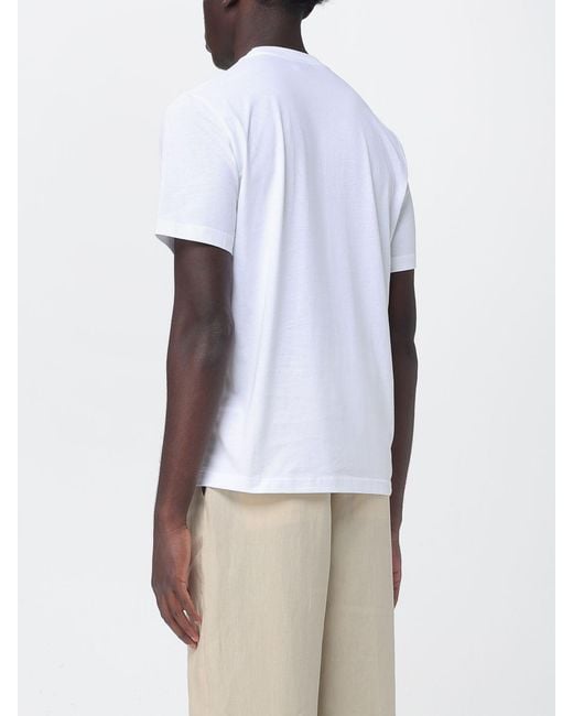 Paul Smith White Organic Cotton T-Shirt With Logo for men