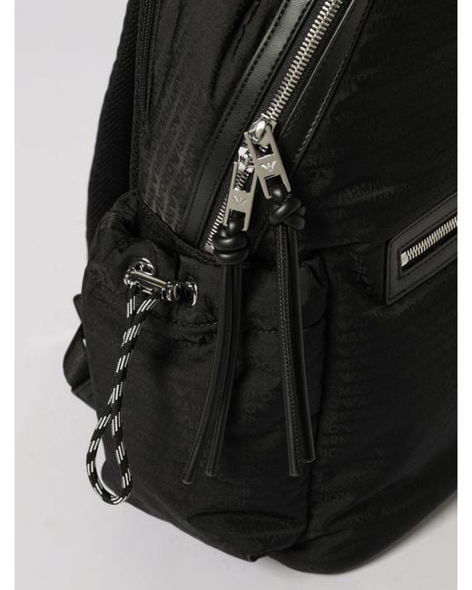 Emporio Armani Black Nylon Backpack for men