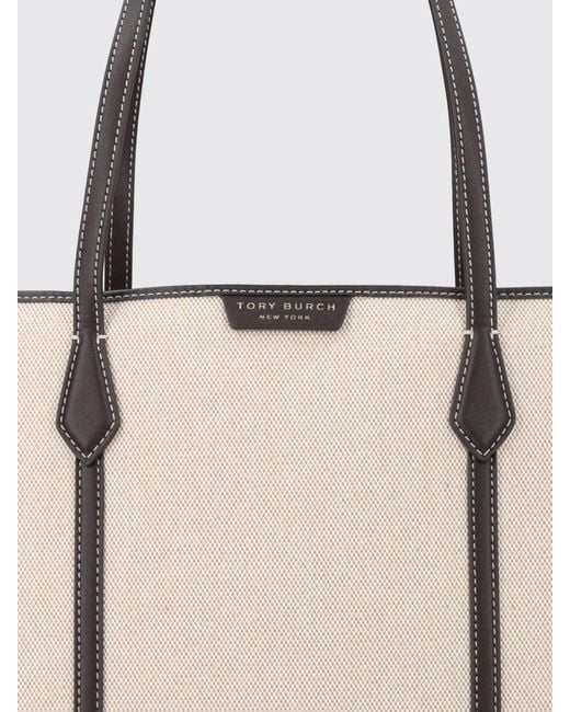 Tory Burch Natural Perry Cotton Canvas Bag