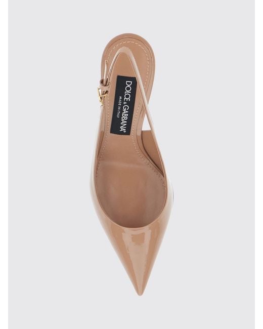 Dolce & Gabbana Pink Dolce &Amp Gabbana Patent Leather Slingback Pumps With Dg Logo