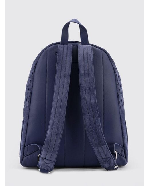 Orciani Blue Laio Micron Woven Suede Backpack for men