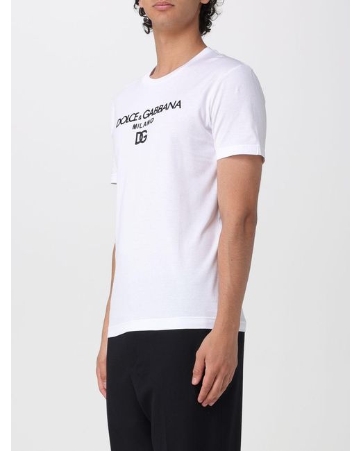Dolce & Gabbana White Dolce &Amp Gabbana Cotton T-Shirt With Logo for men