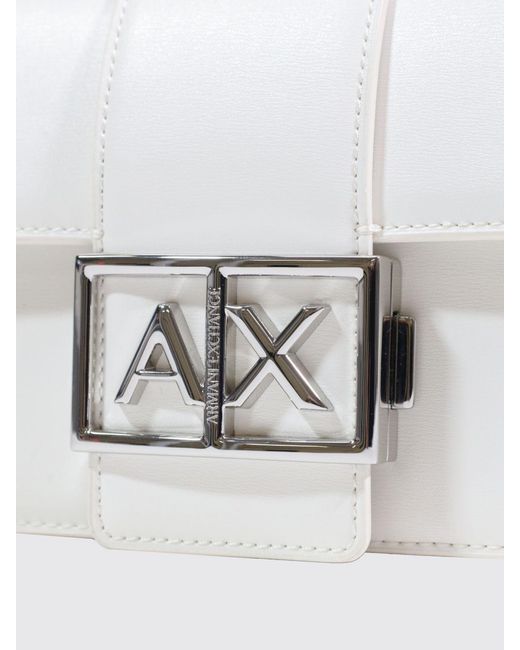 ARMANI EXCHANGE White Faux Leather Bag