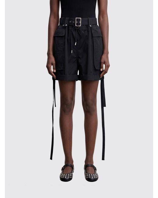 McQueen Black Cotton Cargo Shorts