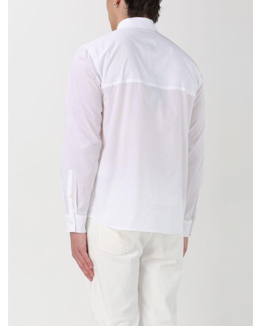 Camicia in cotone con logo di Versace in White da Uomo