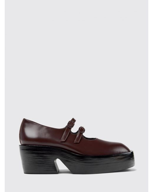 Camper White Billie Brushed Leather Pumps
