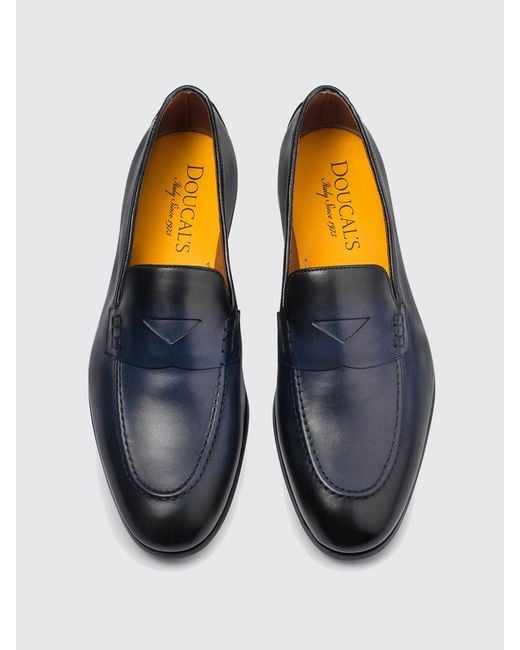 Doucal's White Leather Loafers for men