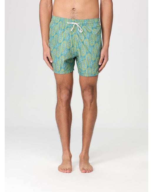 Etro Green Polyester Swimsuit With Paisley Print for men