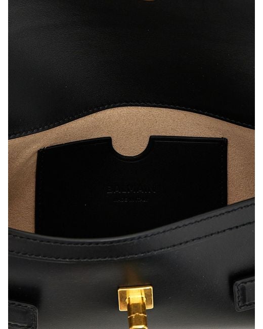 Balmain Black B-Buzz 23 Leather Crossbody Bag
