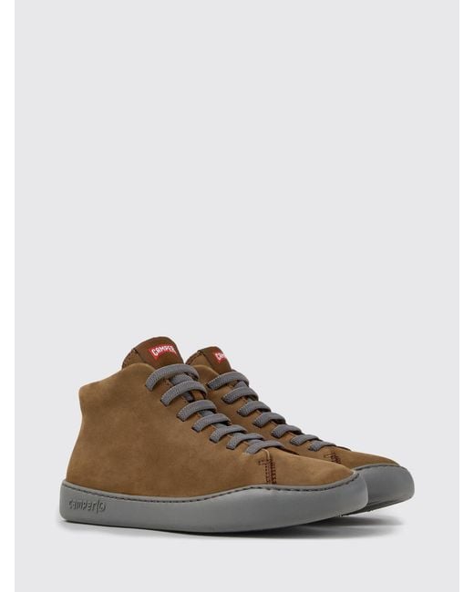 Camper Brown Peu Touring Mid-Top Slip-On Trainers