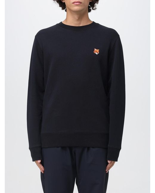 Maison Kitsuné Blue Maison KitsunÉ Crew Neck Sweatshirt With Logo for men