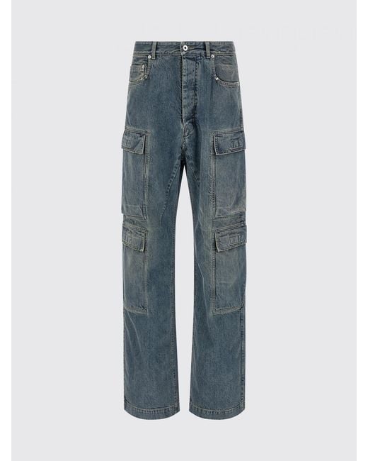 Rick Owens Blue Denim Cargo Jeans for men