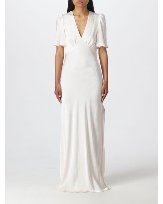 Twinset White Dress In Viscose Satin