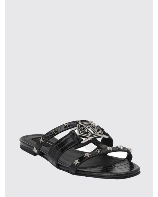 Philipp Plein White Flat Sandal